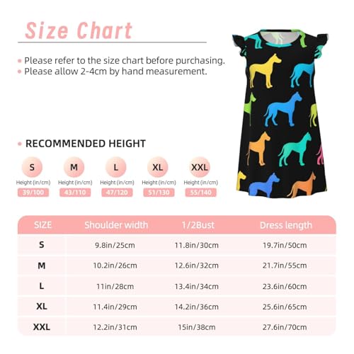 Augenstern Flutter Sleeve Nightgown Pajama Gown Neon Dog Silhouette Easy Pull-On Sleepwear Nightdress3