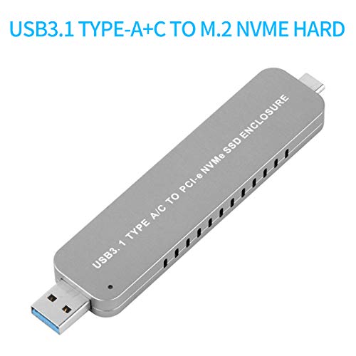 Carcasa externa USB3.1 Type-A+C para SSD M.2 NVME miniatura 5