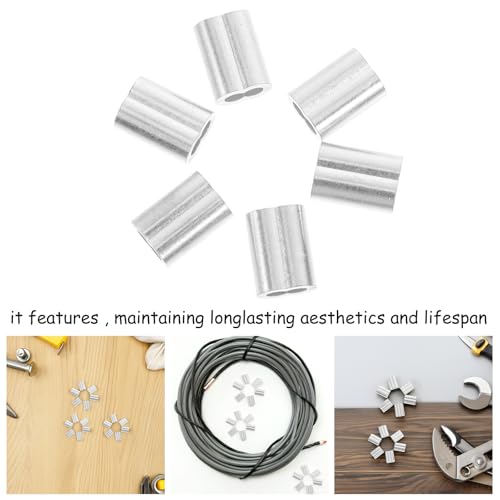 Casquillos de aluminio para cables de acero de 120 piezas ovaladas 8 6
