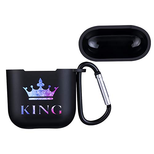 Fuguan King Queen Protective Silicone Case With Carabiner, Carrying Case For 1/2 Charging Case( 2 Kit 1) #TOP2