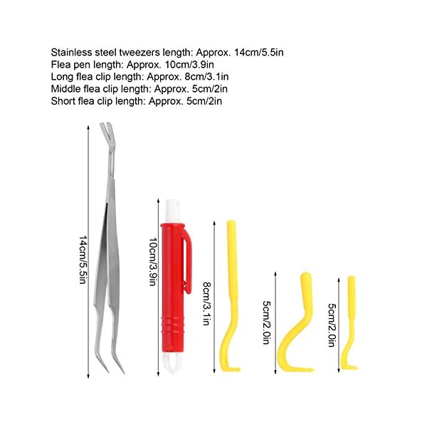 5Pcs/Set Removal Tool Kit, Pet Louse Lice Clamp Flea Clip Different Size Removal Tool Kit Ticks Remover Stainless Steel Tweezers for Dog Cat(Yellow) 5Pcs/Set Removal Tool Kit, Pet Louse Lice Clamp Flea Clip Different Size Removal Tool Kit Ticks Remover Stainless Steel Tweezers for Dog Cat(Yellow)
