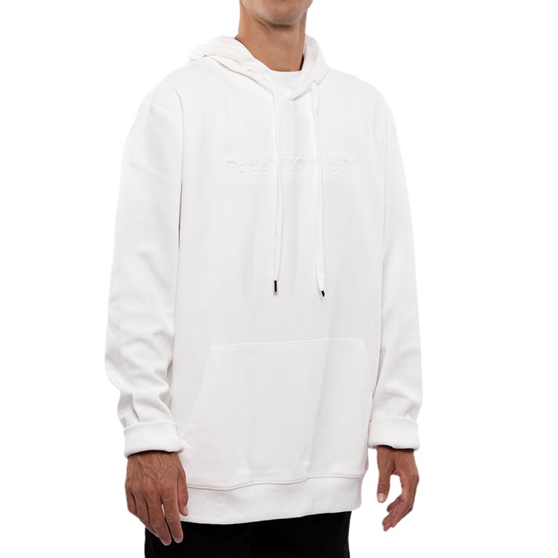 Padel Pro Shop Sudadera de Algodón Orgánico Blanco con Relieve 2025, Capucha y Bolsillo