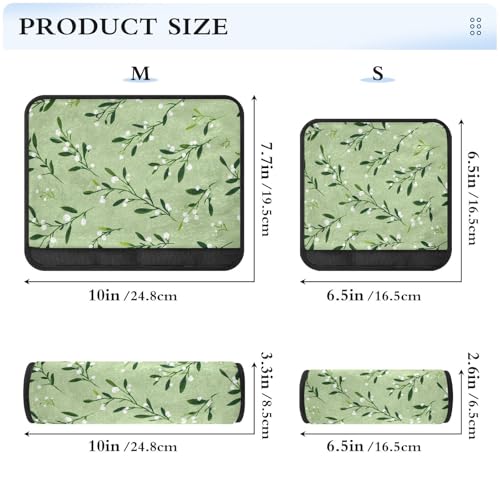 Image of 2 Pack Seatbelt Covers Seat Belt Cover Pad for Adults Boys Girls Car Seat Strap Covers Pads Cushion Universal Shoulder Strap Pad Protector for Backpack Camera Bag 10x7.7Inch Green Branches and White B