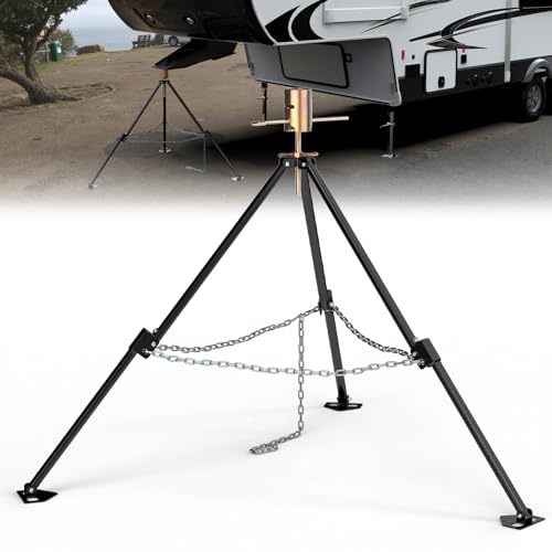 2025 Upgraded 5th Wheel Tripod Stabilizer Jacks for RV Trailer, King Pin Tripod Stabilizer Jack 5000lb Load Capacity, Adjustable Height from 39