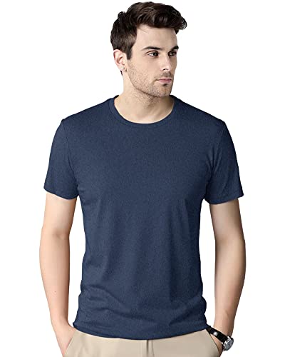 Image of EYEBOGLER Mens Regular Fit Half Sleeves Solid Round Neck T-Shirt