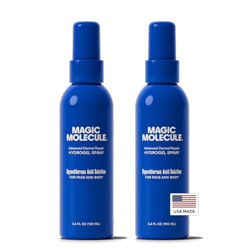 Magic Molecule Dermal Repair Hydrogel Spray with Pure Hypochlorous Acid Intensive Skin-Smoothing Formula for All Skin Types (3.4 oz) (pack of 2)