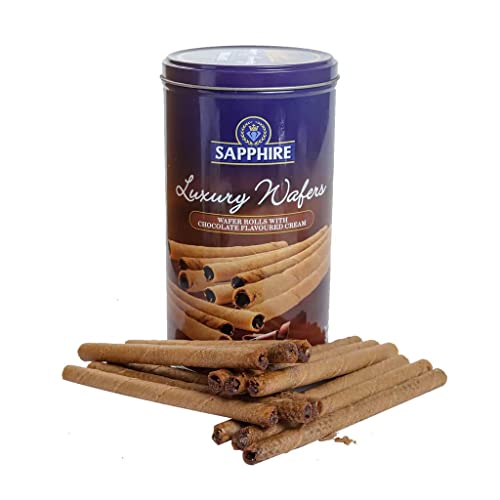 Image of Sapphire Luxury Wafer Rolls Chocolate, 300 g, Wafer Rolls with Chocolate Cream
