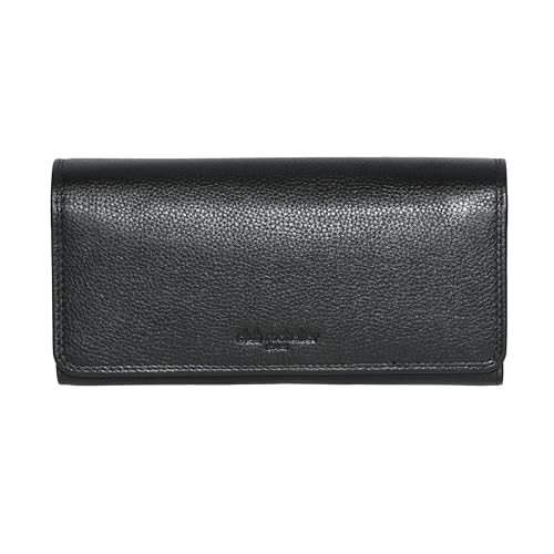 CLUTCH WALLET WITH CHECKBOOK & GUSSET BLACK