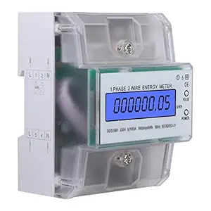 Single Phase Energy Meter, Single Phase Din Rail Durable Professional with Transparent Cover for Most People for Industry