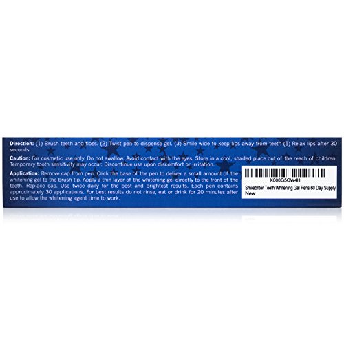 image for Smilebriter Teeth Whitening Gel Pens, 2 Pens :: No Peg, PPG, Artificia