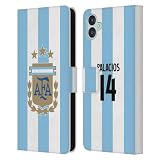 Head Case Designs Officially Licensed Argentina National Football Team Exequiel Palacios 2024/25 Player Home Kit 1st Group Leather Wallet Case Compatible with Samsung Galaxy M04 5G / A04e