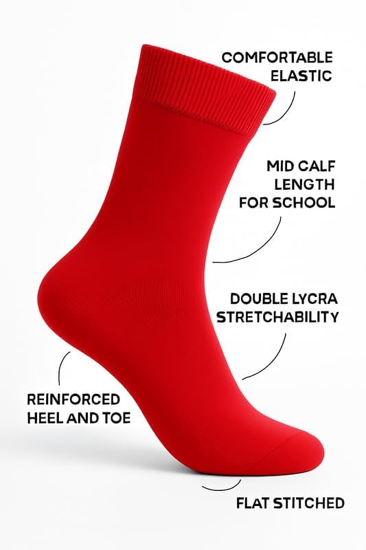 Image of Wens Plain Dark Socks for Girls, Boys, Kids & Men of All Ages (Pack of 3) | Heavy Elastic, Streachable & Comfortable Fit
