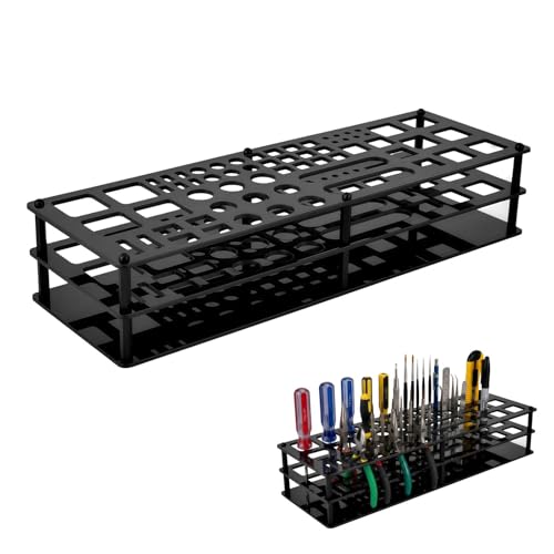JOYABEST 63 Holes Screwdriver Storage Rack, Organizers, Portable Tool Box, Workshop Tools Tray...