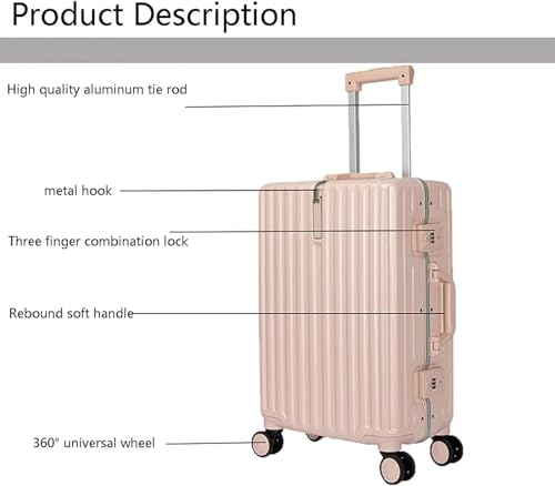 Business Travel Luggage Lightweight and Tough Cabin Suitcase Lightweight ABS Carry-on Hand Luggage 4 Spinner(Rosso 20 inches)2