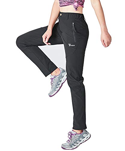 Rdruko Women's Outdoor Hiking Pants Lightweight Quick Dry Water Resistant Travel Fishing Pants With Pockets(Black, Us M) #TOP6
