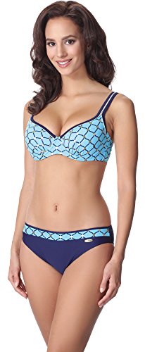 Preisvergleich Produktbild aQuarilla Damen Bikini Set AQ122(Marineblau / Blau, 48)