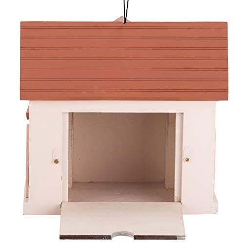 Modern Home Outdoor Wooden Birdhouse - Ocean Bungalow Red Roof #TOP3