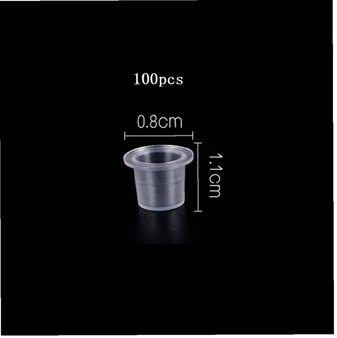 TOSSPER 100pcs Tattoo Ink Cups Mixed Small Medium Ink Tin Tattoo Pigment Caps Holder Container Tattoo Supplies
