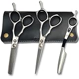 Saki Kotaro 5.5 Inch Hair Cutting Shears Set for Professional Hairdressers and Barbers - Includes Hair Scissors and Thinning Shears - Made From Premium Japanese 440C Steel