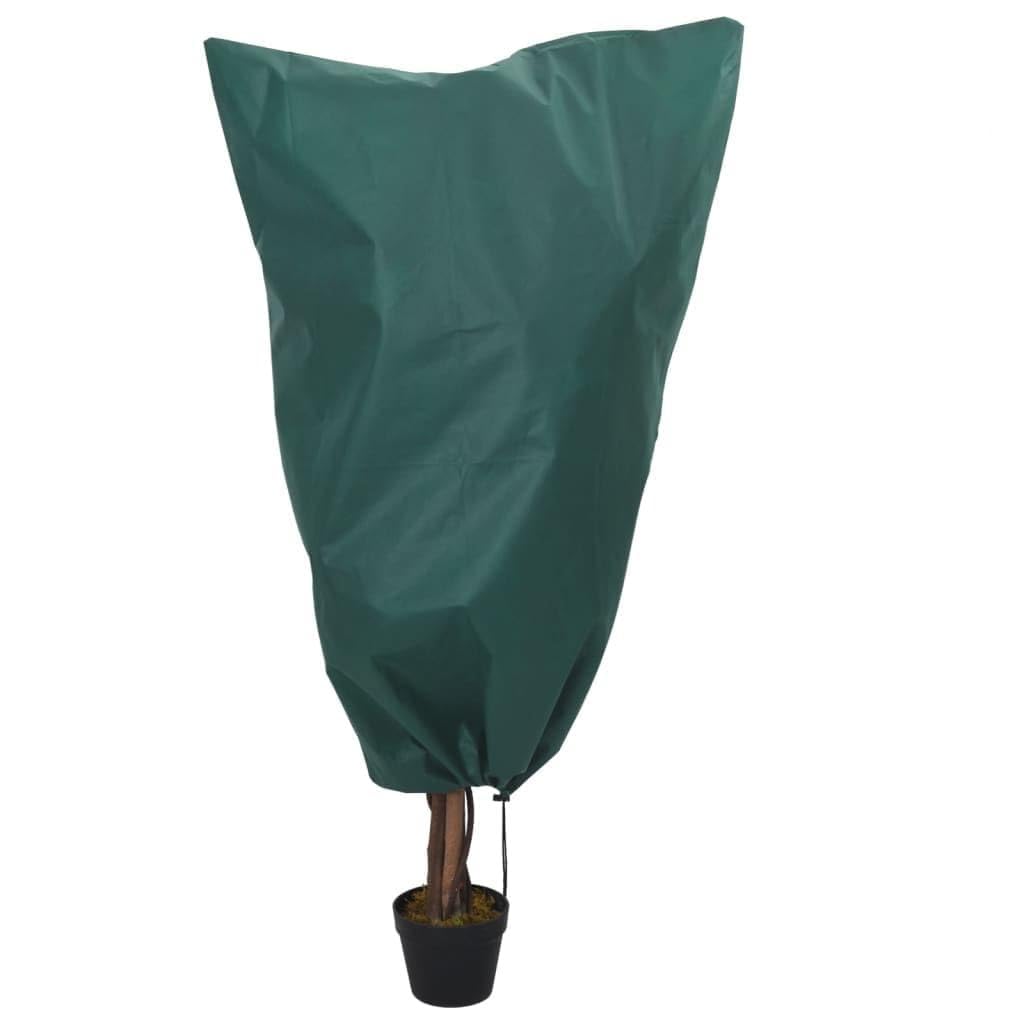 Set di 12 teli invernali per piante, 0,8 x 1,2 m, copertura invernale con coulisse, protezione antigelo in tessuto non tessuto traspirante, verde