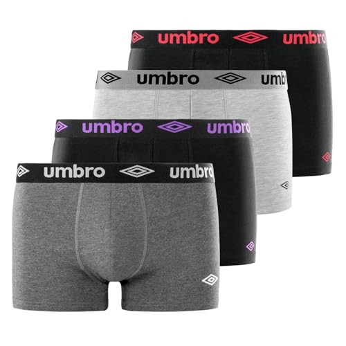 UMBRO Boxer Umb/1/Bcx4, Bóxer Negro, M, Hombre (pack de 4)