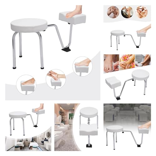 Pedicure-Foot-Rest-Stool-Chair-Modern-Pedicure-Foot-Rest-Stand-wHeight-Length-Adjustable-Leg-Rest-PVC-Pad-Portable-Manicure-Station-for-Nail-Tech-Spa-Beauty-Salon-Studio-Equipment-Supplies-White