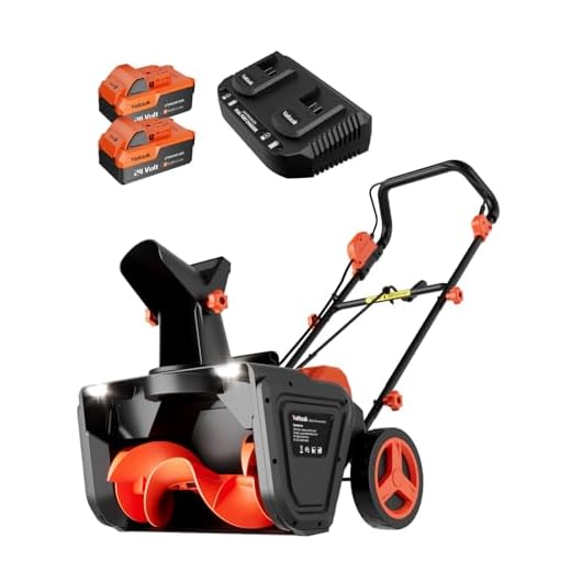VOLTASK 48V Cordless Snow Blower, 48-Volt | 20-Inch Brushless Electric Snow Blower Cordless, Battery Snow Blower with Directional Plate & LED Lights (2 * 24V Battery & Dual Quick Charger Included)