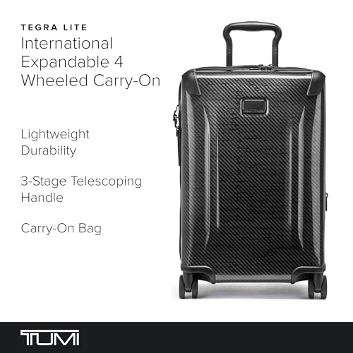 TUMI - Tegra-Lite International Expandable 4 Wheeled Carry-On - Carry On Luggage with Spinner Wheels & TSA Luggage Lock - Black/Graphite2