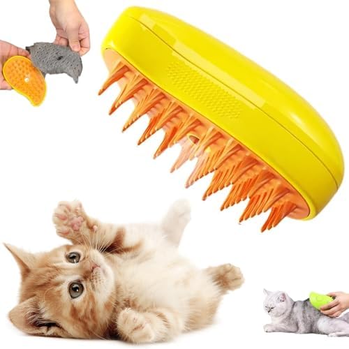 Steamy Cat Rechargeable SelfCleaning Massage Brush 3 In