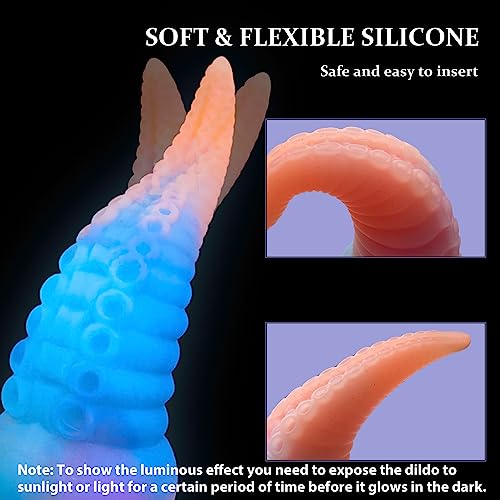 Realistischer Monster Silikon Dildo-8.3'' Big Anal Glowing Tentacle Dildo mit starkem Saugnapf, Octopus Huge Monster Thick Dildo für Frauen, Liquid Silicone Anal Plug Prostate Massager Adult Sex Toy – Bild 3