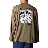 [valletta] バレッタ レトロプリント 長袖 Tシャツ メンズ 刺繍 イラスト バックプリント 80s 80年代 プリント Tシャツ ストリート 韓国系 古着系 B柄オリーブ Mサイズ