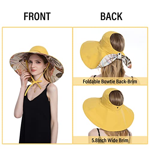 Sombrero reversible para mujer con ala ancha y protección UPF 50+ miniatura 2