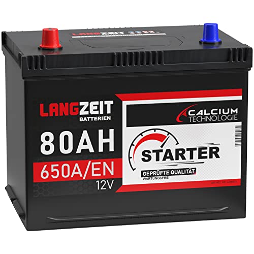 LANGZEIT ASIA Autobatterie (80Ah Pluspol Links)