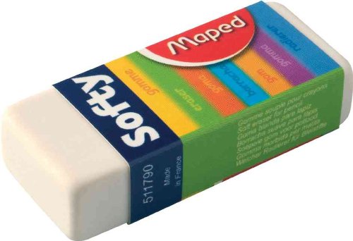 Lot de 20 Maped - Gomme en plastique Softy - blanche
