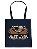 Generisch Geschenk 80.Geburtstag - coole Geschenktasche 80 - Jahrgang 1946 : Original seit 1946 - Baumwolltasche 80 Jahre - Farbe: navy-blau