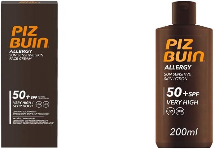 Piz Buin Allergy Sun Sensitive Skin Face and Body Bundle Set | SPF 30 & SPF 50 | For Sensitive Skin