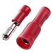 Davitu Terminals - HTHL- 100x Cable lugs Round sockets + Round connector crimp Set Red - (Color: Red)