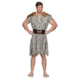 UNDERWRAPS Mens Caveman Costume Halloween - Caveman Adult Costumes for Men, College Guys Halloween Costumes Jungle Theme Costume Adult(Caveman, One Size 42-44)