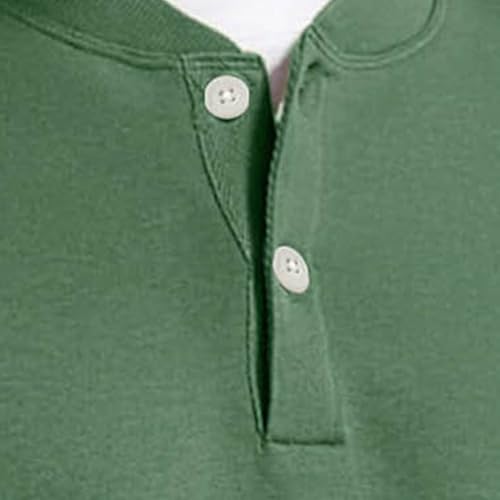 Dademeo Mens Casual Long Sleeve Sweatshirt Solid Color Button Up Henley Shirts with Pocket Casual Loose Pullover Sweatshirts3