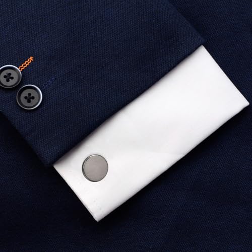 Mancuernillas plateadas cepilladas para hombre miniatura 7