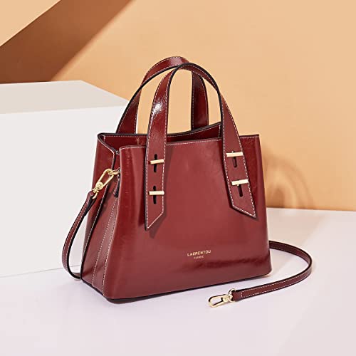 Bolso bandolera de cuero genuino para mujer miniatura 3