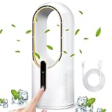 Misby Bladeless Fan, Portable Desk Fan with 3-Speed Options, Small Quiet Personal Fan, Leafless,...