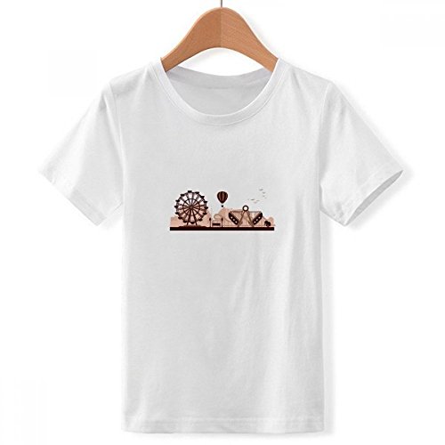 T-shirt amuset silhouette noire parc pour garcon en taille médium blanc