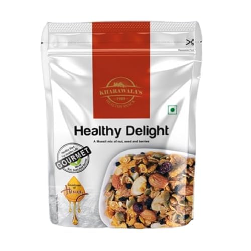 KHARAWALA'S Healthy Delight - 200gm | Gourmet Muesli Mix of Nuts, Seeds & Berries | High Fiber, Protein & Energy Rich Breakfast Cereal | With Goodness of Honey | Resealable Fresh Pack-image-18
