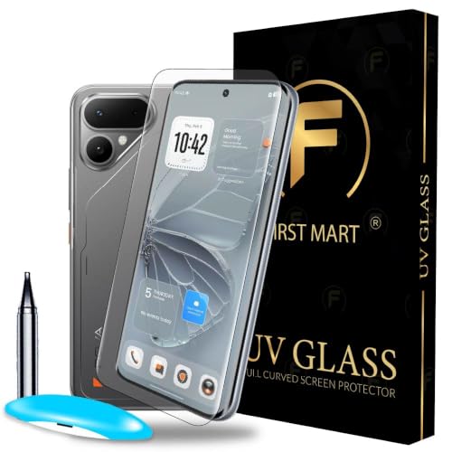 Image of FIRST MART Military-Grade Gorilla UV Tempered Glass for Tecno Pova Curve 2-9H Hardness, Edge-to-Edge, Bubble-Free