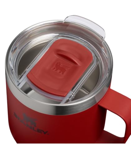 Image of STANLEY Everyday Camp Mug 12 oz | Drink Through Lid | Cup for Coffee, Tea and Drinks | Insulated Stainless Steel Coffee Mug | BPA-Free | Red Brick