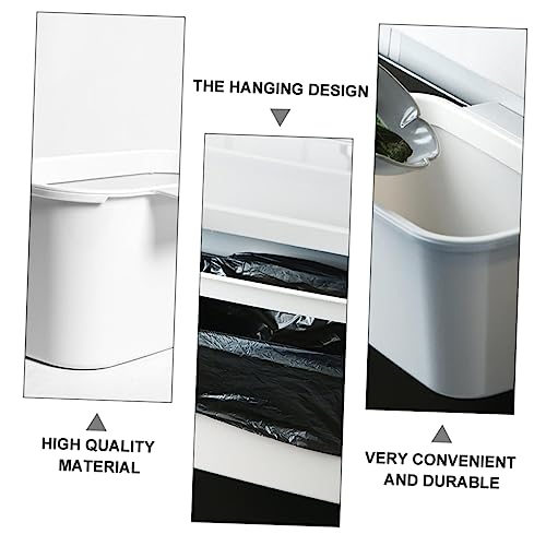 Caneca de basura colgante rectangular blanca DECHOUS 2 piezas miniatura 5