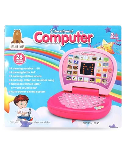 Image of Braintastic Kids Laptop Computer Musical Learning & Educational Toy with Led Display & Music for Kids (Pink)