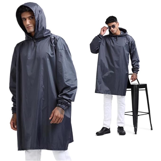 Premium Polyester Men's WaterProof Poncho- Lightweight, Breathable with Hood and Carry bag, Onesize-image-26