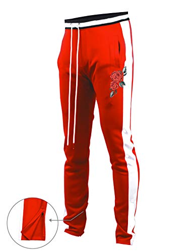 Image of SCREENSHOT Screenshotbrand Mens Hip Hop Slim Fit Track Pants - Athletic Jogger Bottom with Side Taping